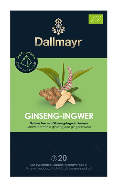 Dallmayr Ginseng Ingwer Bio Grüner Tee mit Ginseng-Ingwer-Aroma